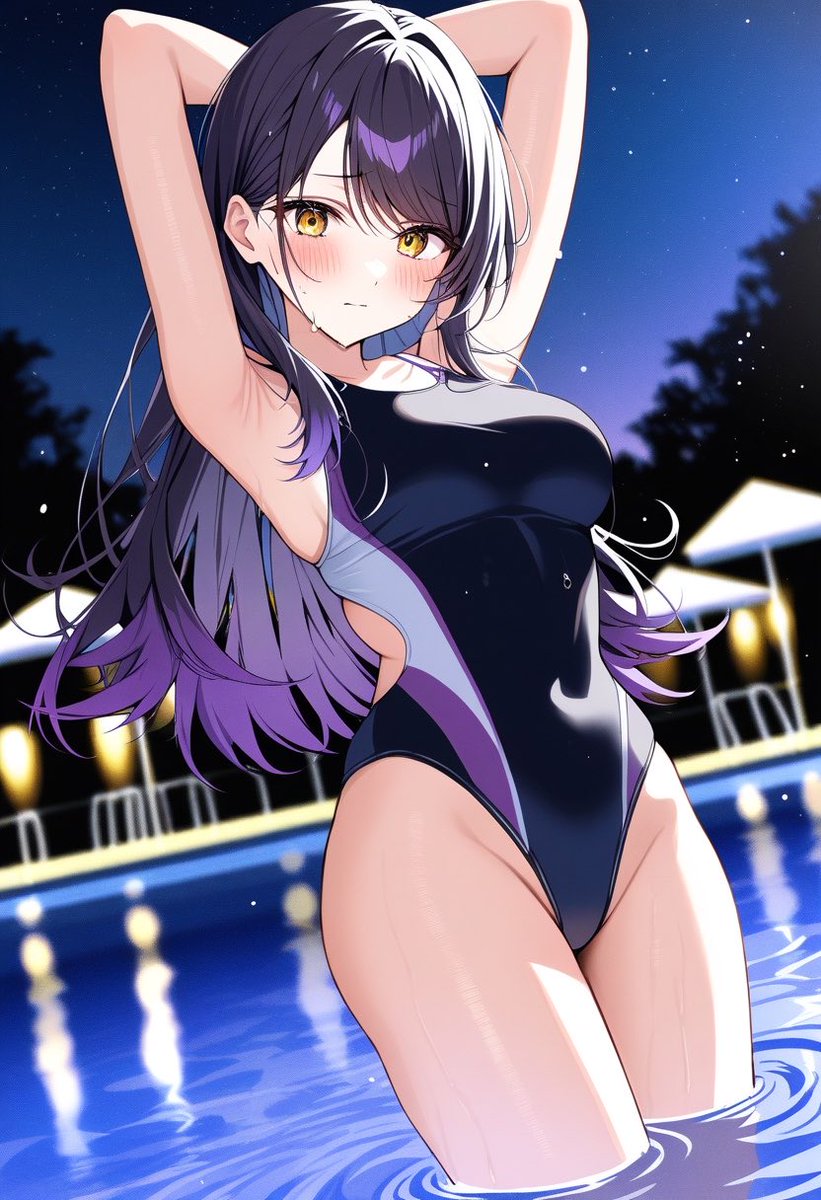 sakusakura_pan's tweet photo. AIで書いてもらったイラスト達（プール） https://t.co/6tcaxgCe4b