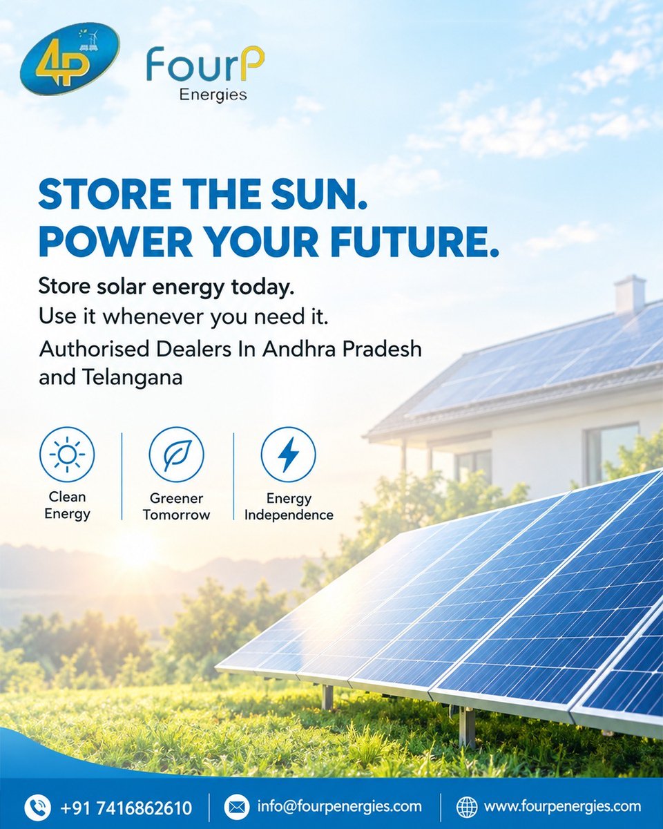 fourpenergies's tweet photo. 𝐒𝐭𝐨𝐫𝐞 𝐭𝐡𝐞 𝐒𝐮𝐧. 𝐏𝐨𝐰𝐞𝐫 𝐘𝐨𝐮𝐫 𝐅𝐮𝐭𝐮𝐫𝐞.

📞 Call: +91 74168 62610
🌐 Website: https://t.co/FgHJDziupJ

#FourPEnergies #SolarEnergy #SolarPower #SolarEnergyStorage #EnergyStorage #SolarSolutions #RenewableEnergy #CleanEnergy #GreenEnergy #EnergyIndependence https://t.co/IwPpj6QlpE