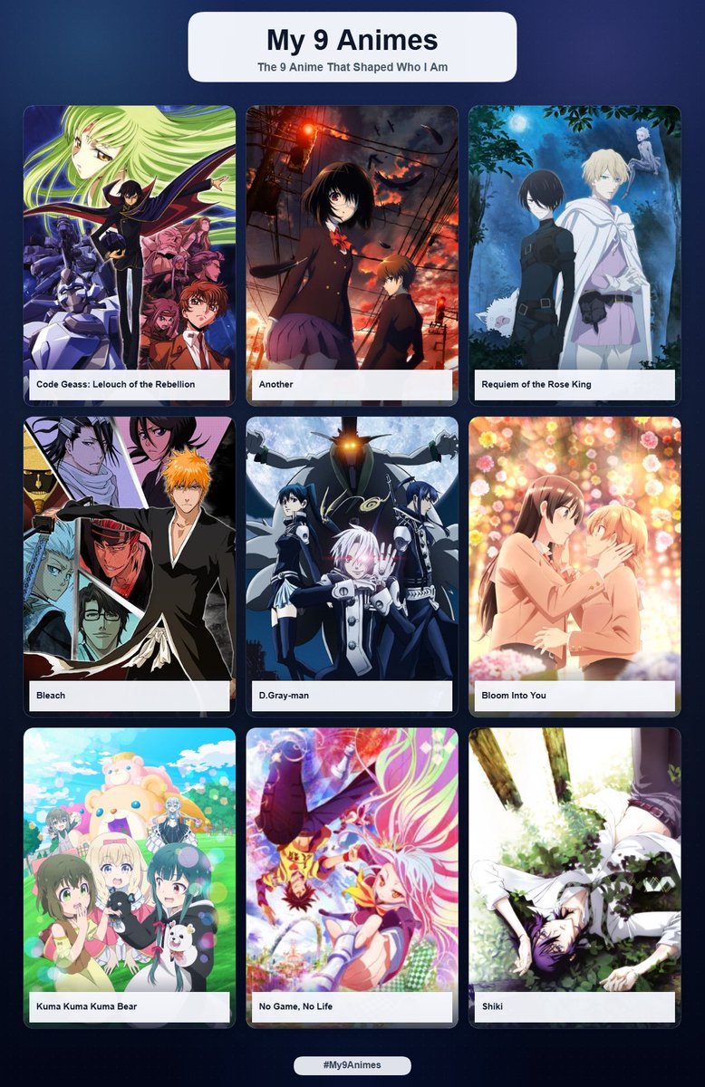 PyonPyonPocky's tweet photo. 9 isn't enough but i guess this exposes my taste a little :3

#My9Animes #私を構成する9つのアニメ https://t.co/WZWDkMarBh