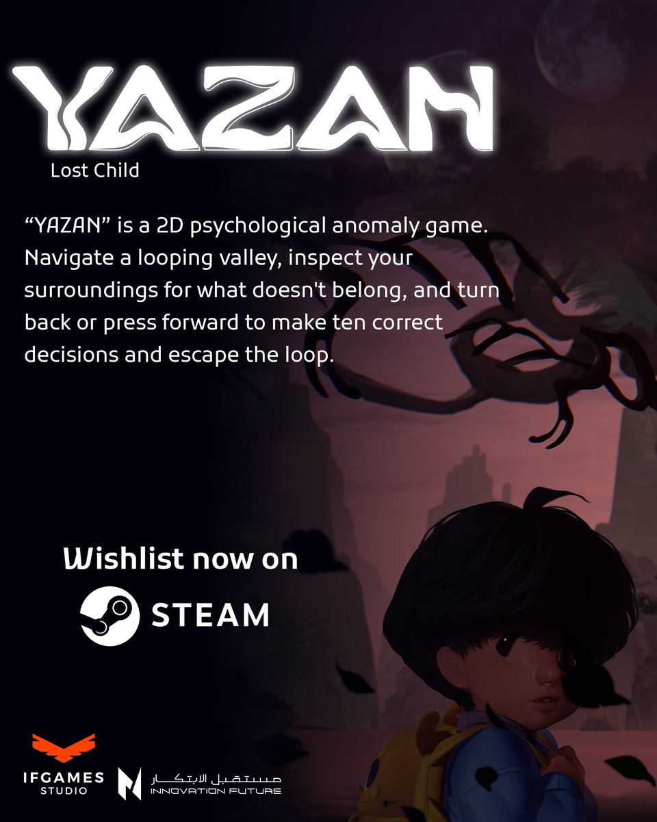 IfGamesStudio's tweet photo. Here’s your first official look at our upcoming game, Yazan: The Lost Child, a 2D anomaly game developed by IF Games Studio✨

Put your observation skills to the test and spot anomalies in your surroundings 👁️

Wishlist it now on Steam 🎮

#YazanTheLostChild #IndieGame #IndieDev https://t.co/TKib4tYmFE