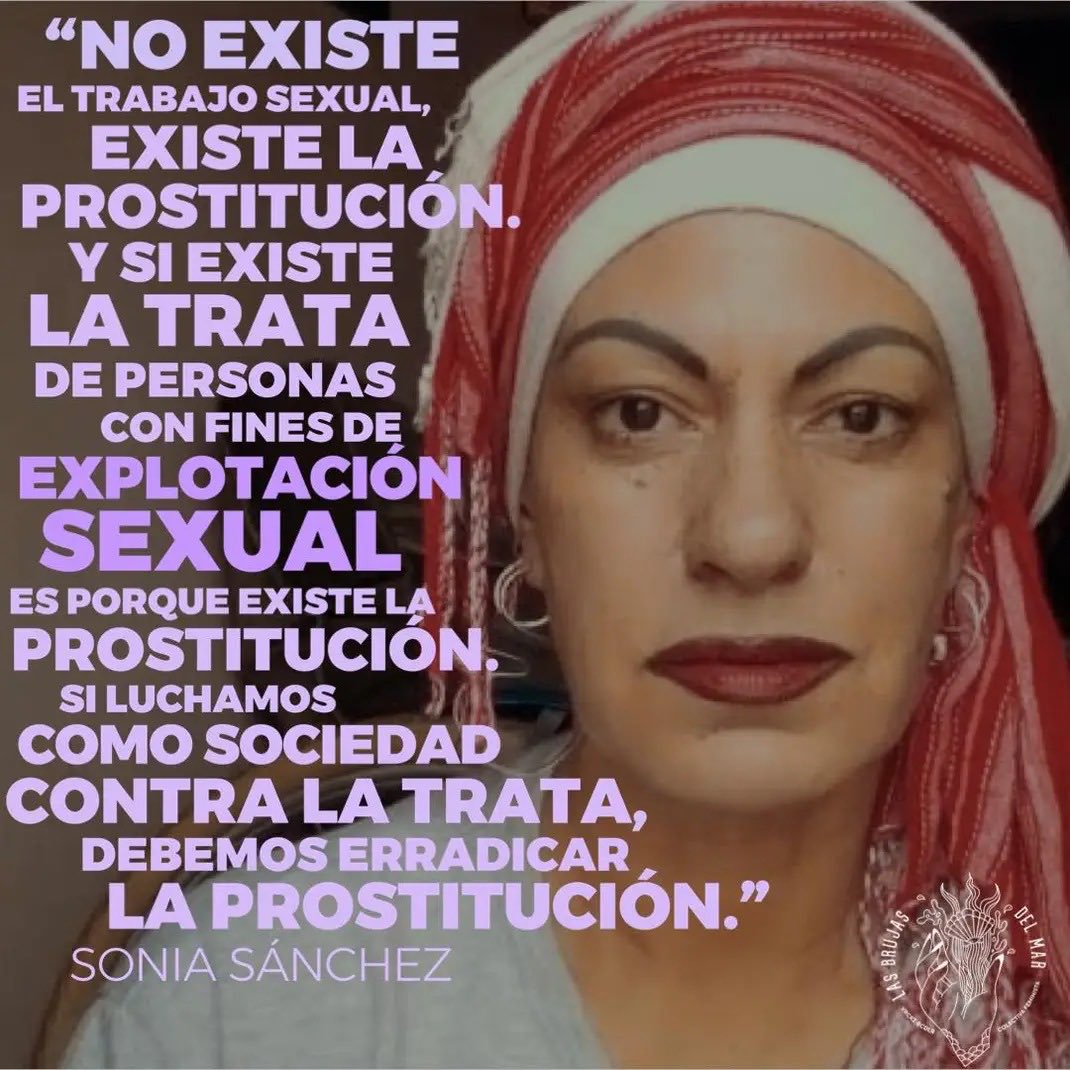 no_women_rights's tweet photo. “No existe el trabajo sexual, existe la prostitución. Y si existe la trata de personas con fines de explotación sexual es porque existe la prostitución. Si luchamos como sociedad contra la trata, debemos erradicar la prostitución."

-Sonia Sánchez https://t.co/FAbvb3yaRb