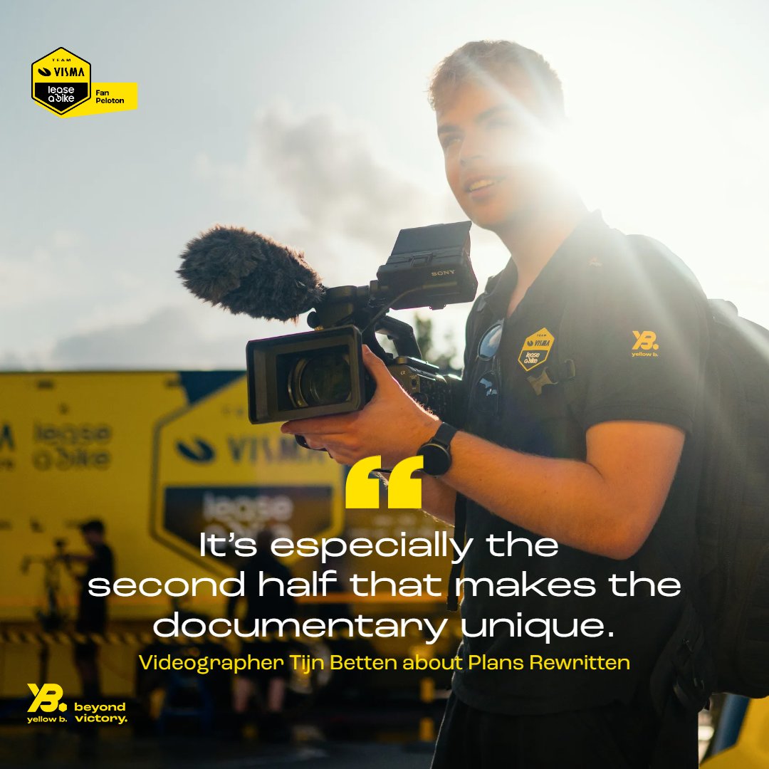 vismaleaseabike's tweet photo. What happens when the plan no longer goes to plan? 👀

Videographer Tijn Betten explains how our Tour de France documentary, Plans Rewritten, was captured from behind the scenes. 🎥

Read our exclusive Fan Peloton article here.
https://t.co/dDDP5ZxPz7 https://t.co/wW3O1YBc5b