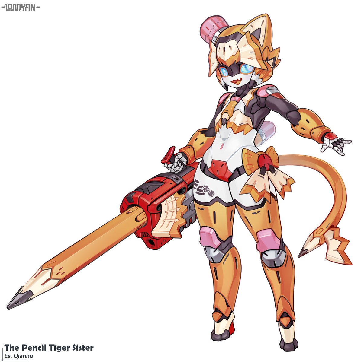 lordyanyu's tweet photo. Pencil？Tiger？Robot girl？Her name's Qianhu
New OC series- the EmergenSisters https://t.co/tS3GWKz93d