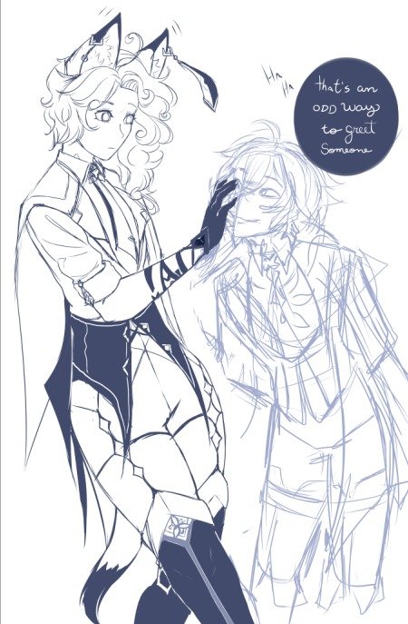 Prandoraarts's tweet photo. @DilucYume I have an OC that has  SIMILAR CLOTHES to Lohen, thankfully they are very different characters, it was reaffirming that I got the genshin style, but also made me want to change a bit, I was drawing them together just for fun https://t.co/zvtYMGtOIA