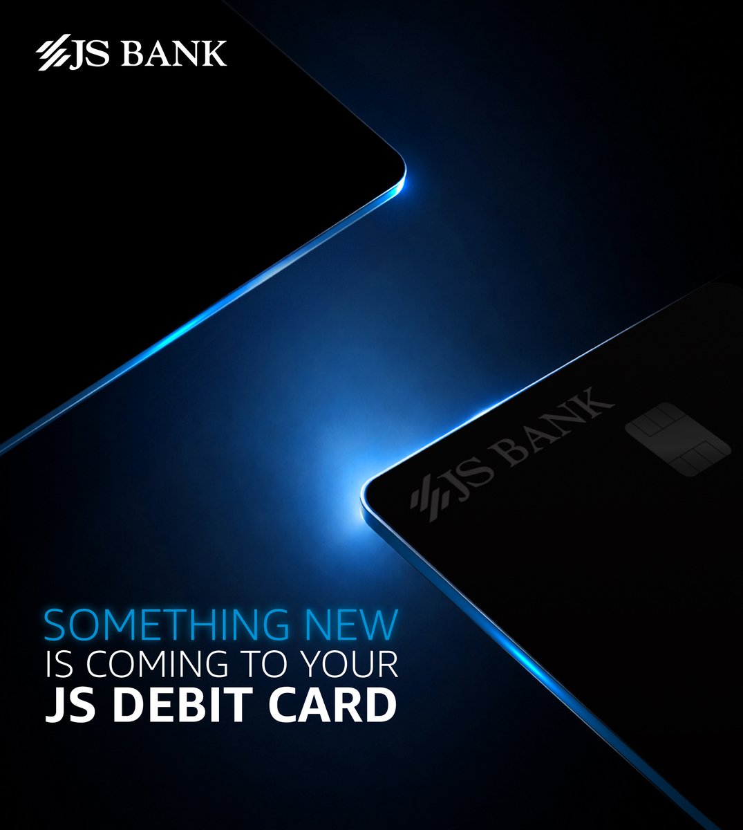 JSBLPak's tweet photo. Something new is coming your way.
Your JS Debit Card is about to enter a new chapter. Stay tuned.

#JSBank #BarhnaHaiAagey #staytuned https://t.co/SXgXl0Y5Q9