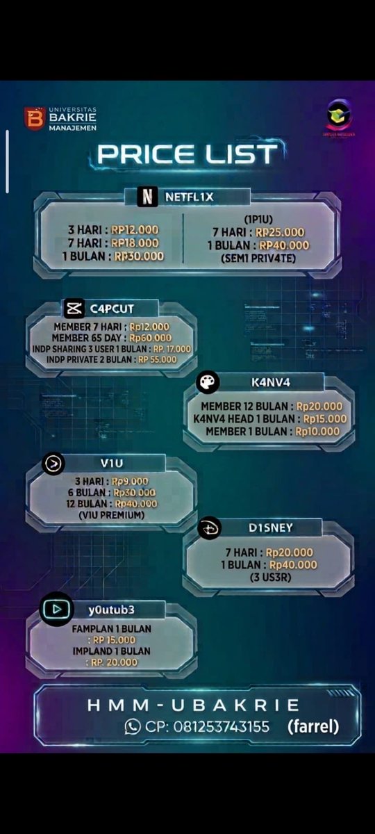 goddasmoon4's tweet photo. Pengen pakai fitur premium tapi
harga berlangganan bikin mikir dua kali?
Tenang, ada pilihan yang lebih hemat!
Nikmati akses premium tanpa harus
menguras isi dompet.
#jasapremium #aplikasipremium
#premiummurah #aplikasimurah
#zonajajan https://t.co/ntI38Ky6B4