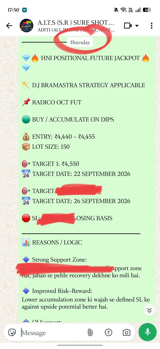 AITSSURESHOT's tweet photo. 🏆 HNI POSITIONAL WINNER # 18 🏆  

🐬 HNI SPECIAL #OCTOBER 💸  

🚀 RADICO KHAITAN FUTURES  

💸 ENTRY : ₹ 4440  
📈 HIGH MADE : ₹ 4558

📦 LOT SIZE : 150  
💰 PROFIT BOOKED : ₹17,700 PER LOT  

#RadicoKhaitan #FuturesTrading #StockMarketIndia https://t.co/B55SjS59al