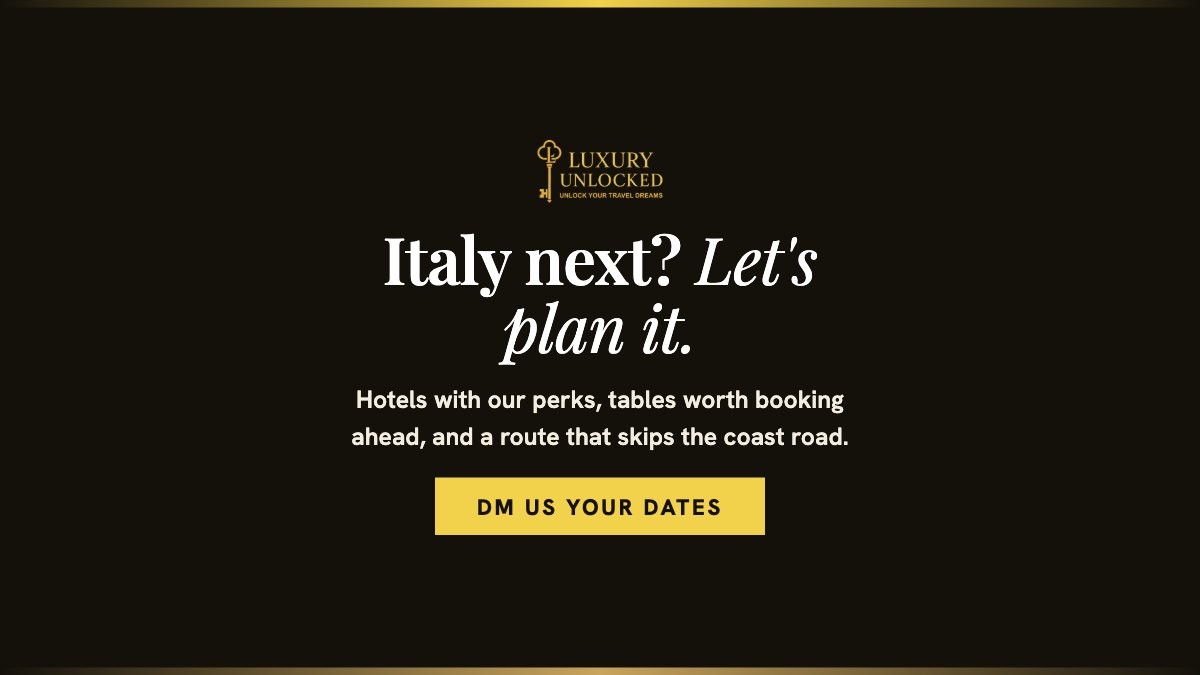 luxury_unlocked's tweet photo. Ravello is the one people skip and regret skipping. Hilltop, quiet after six, the best gardens on the coast at Villa Cimbrone and Villa Rufolo. Palazzo Avino or Caruso. Rossellinis for dinner, April to October only.

How we would split a week: three nights at sea level, two up in Ravello. 

Tell us your dates and we will plan it.