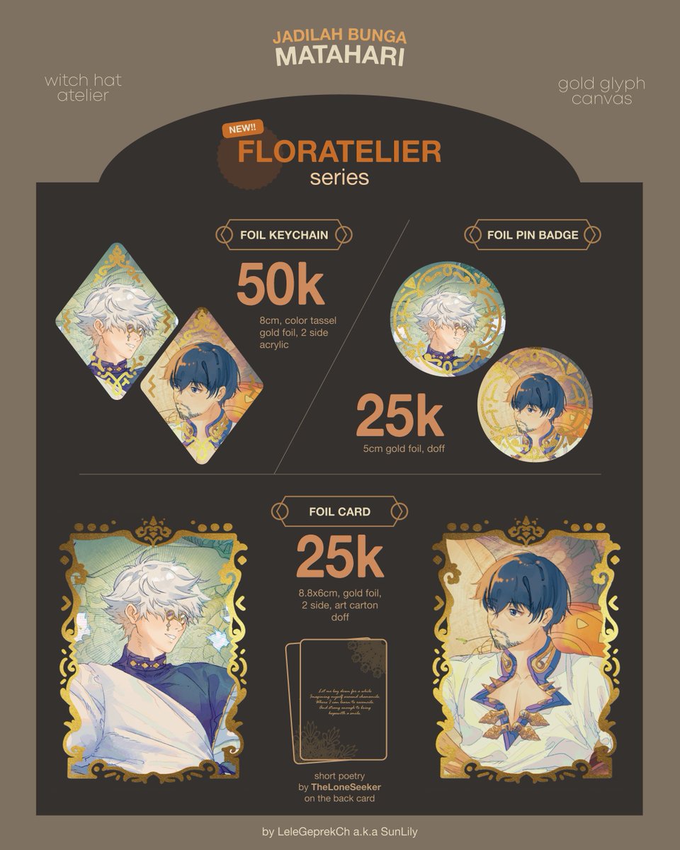 LeleGeprekCh's tweet photo. (1/4) [💖&📷 greatly appreciated!] 

2nd batch #CF23 #Comifuro23 catalogue is here!  Available for pick-up ots and mail order!

🕰️PO time: 21 Sep - 24 Sep 
🌻Circle number: M-30a both days
🌟Witch Hat Atelier
🌠31 OCT-1 NOV ICE BSD, Indonesia 
💵BCA and Qris, price in IDR

⚠️LINK FOR THOSE WHO JOIN 1ST BATCH
https://t.co/Iryzf1amrY

⚠️Link for new customer
https://t.co/BJYqcjjUtR

🧺INTL by Ko-fi soon!
