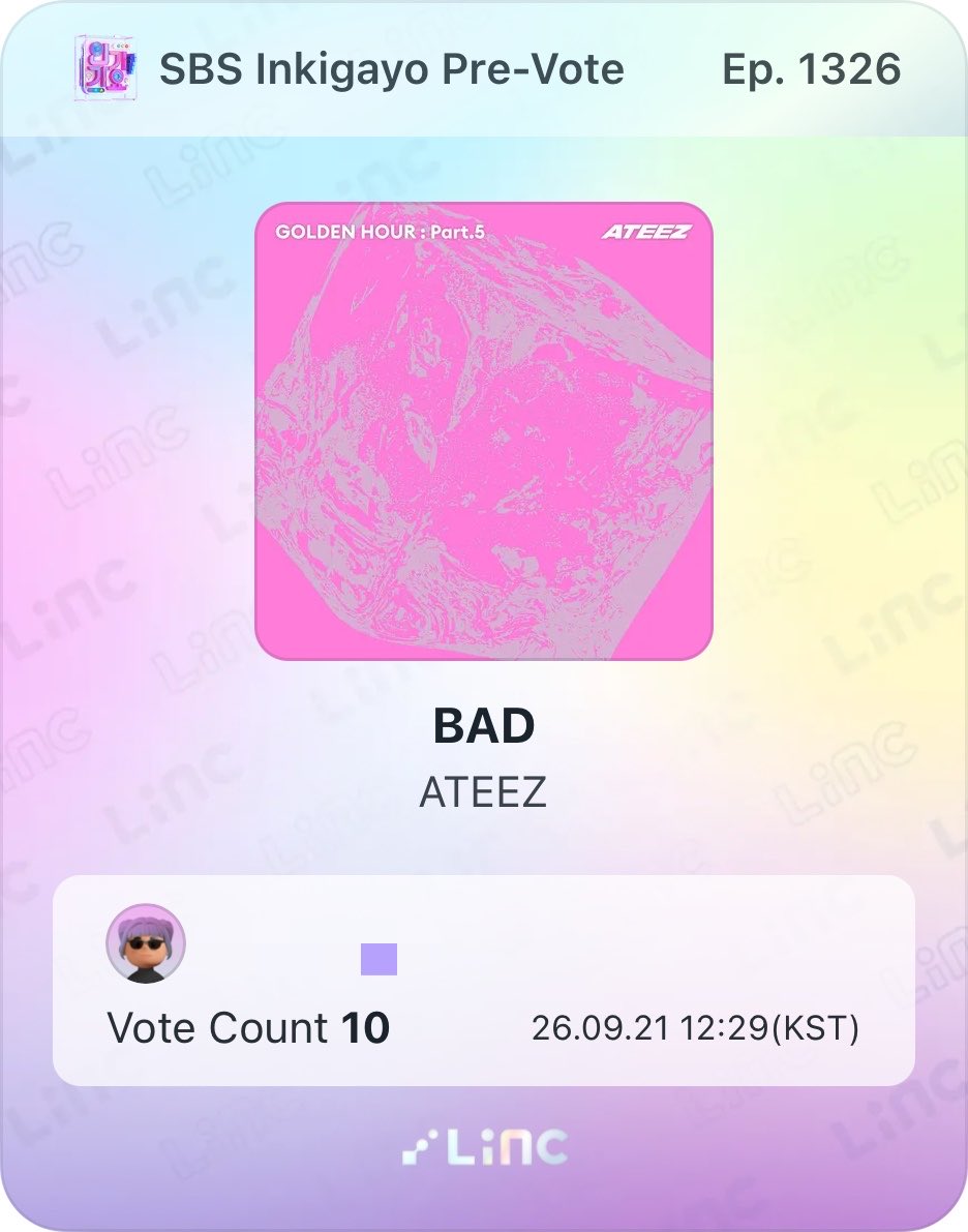 1024updates's tweet photo. Inkigayo will not air on Sep 27 but we can aim for another win and Triple Crown for 'BAD' on Oct 4

Tracking period: Sep 21-28
Stream 'BAD' to boost digitals
Watch 'BAD' MV to boost SNS points
Pre Vote on LiNC app daily from Sep 21-25
-10 votes per day using Fan Points or Gems
Prepare for Live Vote on Higher app on Oct 4
-Collect 250 Ruby for Live Vote

#ATEEZ #에이티즈 @ATEEZofficial