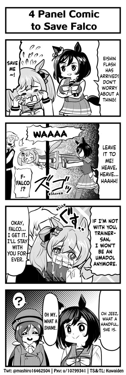 Kuwaiden's tweet photo. A Certain Umas Retirement by @mashiro16462504 

I wonder if Tracen has a trainer shortage problem due to this type of this. Also finally a Falco win.

#ウマ娘 #Umamusume 
#ウマ娘英訳 #UmaTranslations https://t.co/mmjylnhb0q