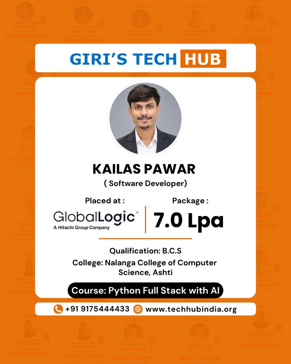 HubGiri's tweet photo. Congratulations... Kailas for your job offer!! 🎉

#placement2026 #ITjobs #placements #javafullstack #javafullstackdeveloper https://t.co/m1WV7JNR6k