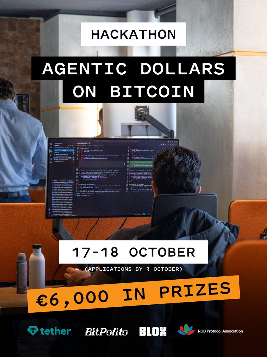 bloxspace_turin's tweet photo. Hackathon organized by @RGBAssociation 🚀

Build apps where the AI runs on device and the money stays in the user's wallet. €6,000 in prizes, free, 70 places. No RGB experience needed.

Apply by 3 Oct. 

Read more : https://t.co/cEe8uNxame https://t.co/zwLCghSD2K