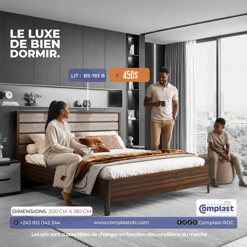 ComplastRDC's tweet photo. Offrez à votre chambre une touche d’élégance avec notre lit 915-6. Un design raffiné, robuste et durable, pour transformer vos nuits en véritables moments de plaisir. ❤️
💰 Prix : 450 $
📞 +243 812 042 244
🌐 https://t.co/t3BCx62Upr https://t.co/EMBUXcCygL