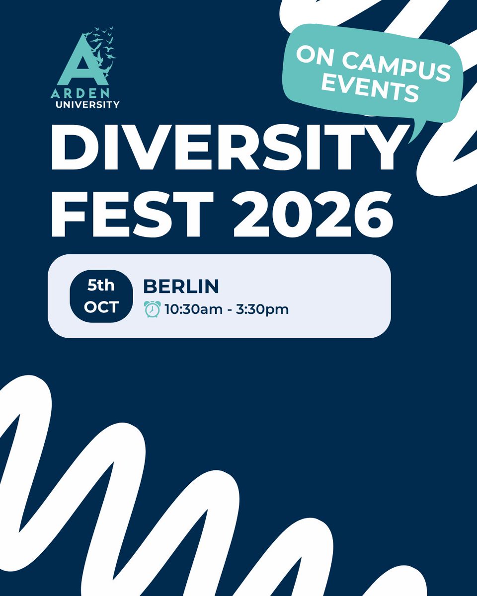 Arden_Uni's tweet photo. Diversity Fest is coming to a campus near you! 
 
Come along, meet the team and be part of the celebration! 🌈
 
#DiversityFest2026 #ArdenUniversity https://t.co/0bw9DOQmyY
