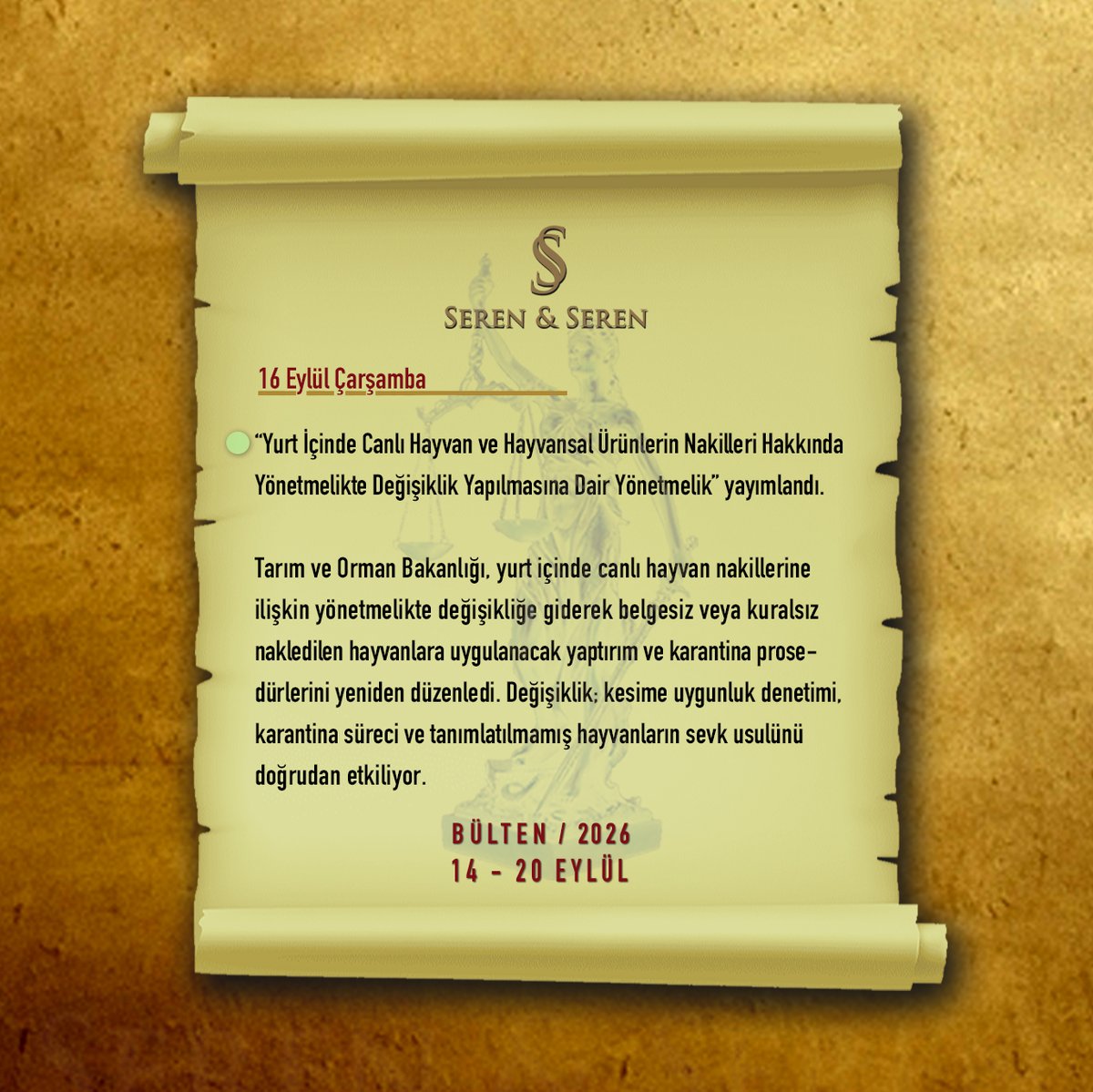 SerenHukuk's tweet photo. 14 Eylül - 20 Eylül arası seçtiklerimiz "BÜLTEN"de... Tamamı için;
https://t.co/2lGW48QBlG
#haber #güncel #geçenhafta #neoldu https://t.co/jVKjcKiRH1