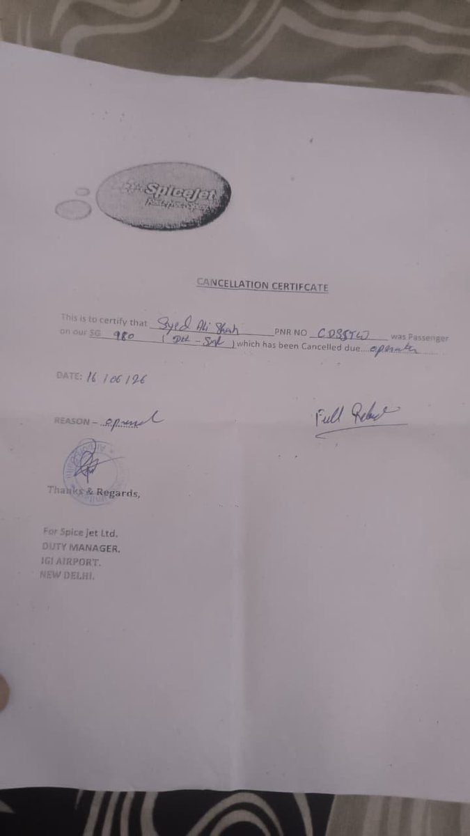 Shabir_NM's tweet photo. @makemytripcare What the hell, you are selling group fare of Air Iq and asking us the cancellation email confirmation. The registered email address and number is their's. Take the PNR ask them for it meanwhile check the flight status of same day ...
Also refer to below cancellation form of Arlns https://t.co/tCzuXi5pxE