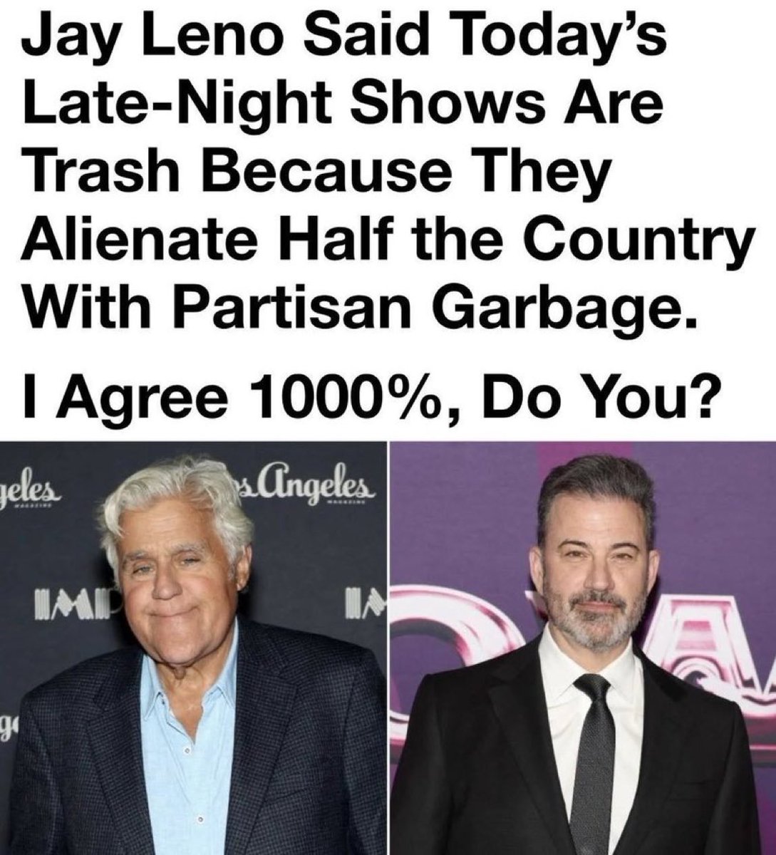 ProudElephant's tweet photo. Jay Leno hits the nail on the head! 🎯🎯 https://t.co/IFJjWgjLAn