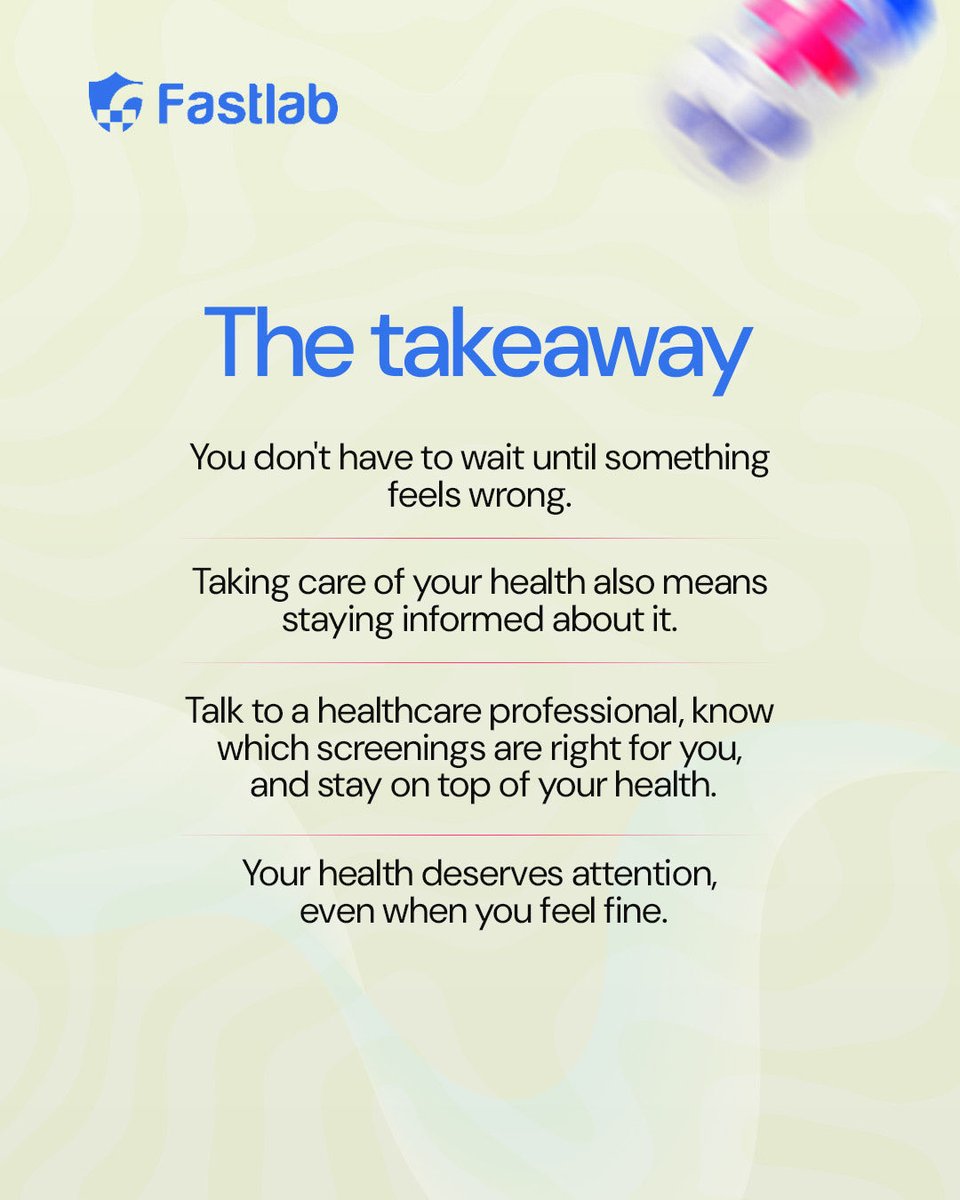 Fastlabhealth's tweet photo. Feeling fine doesn’t always mean everything is fine.
Regular health checks can help you stay informed and catch potential concerns early. 
Swipe to find out why checking in on your health matters.

#fastlabtelehealth #myhealthapp #livehealthy #mondaymotivation #happynewweek #Rome https://t.co/ju714bZlx7