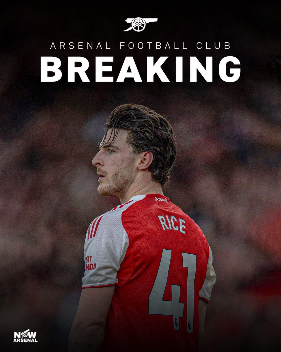 now_arsenaI's tweet photo. 🚨Declan Rice has withdrawn from the England squad for the upcoming international break.

The Arsenal midfielder will now get three weeks rest. https://t.co/iB2vTFss22