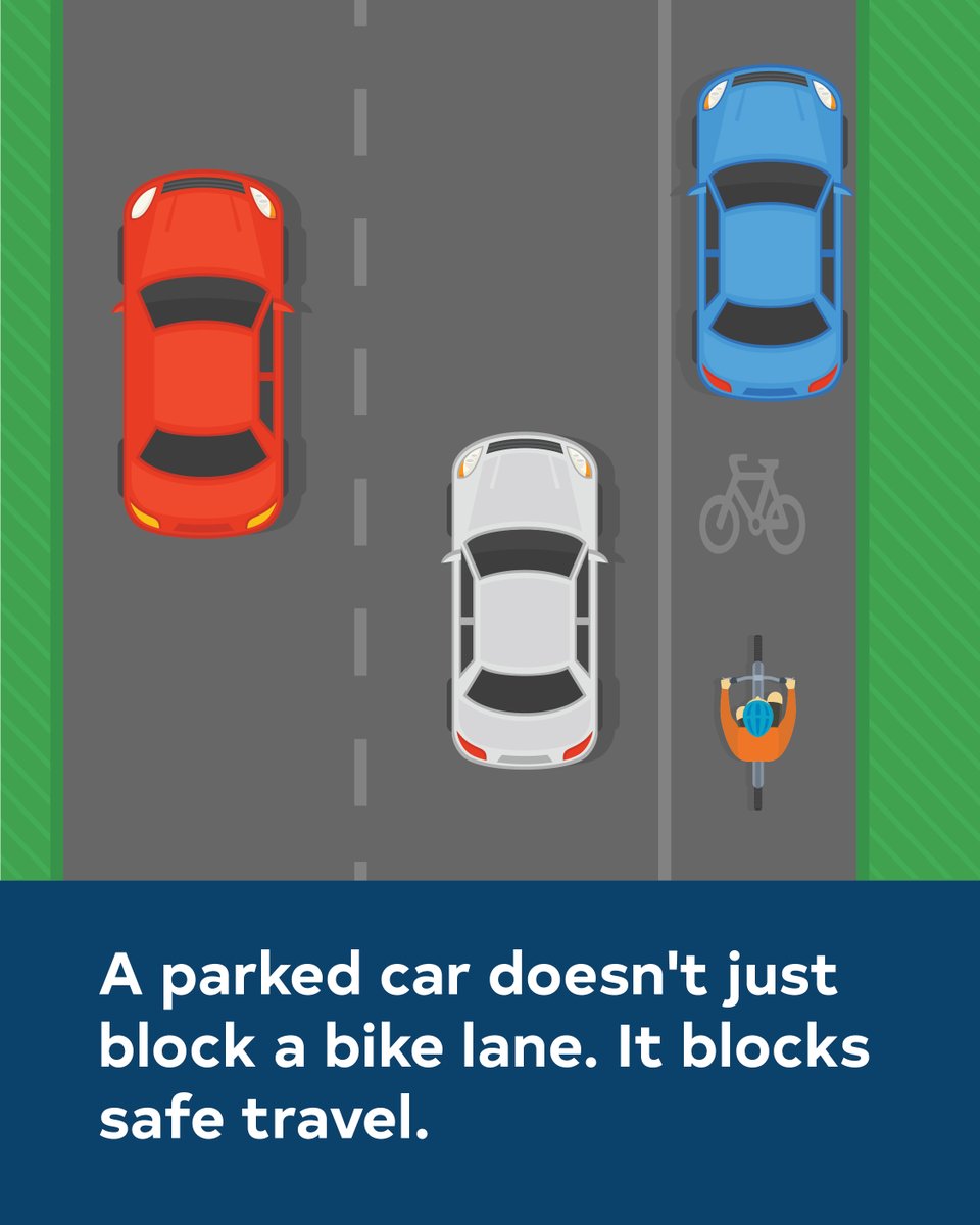 RaleighTranspo's tweet photo. Beautiful day for a bike ride. 🚲 Help keep bike lanes open for everyone who uses them. #KeepBikeLanesClear https://t.co/4JKhTKI00f