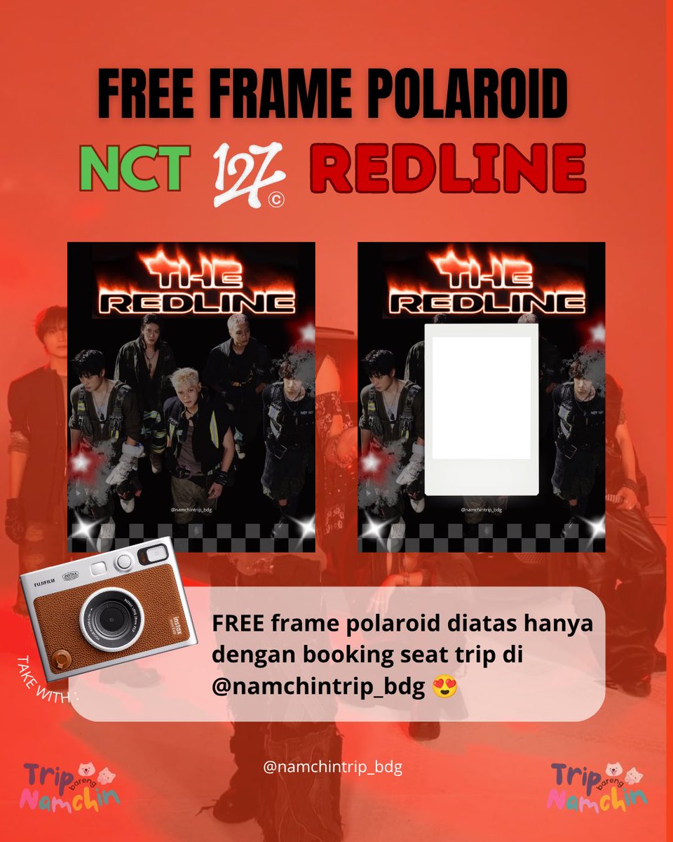 namchintrip_bdg's tweet photo. OPEN TRIP NCT 127 TOUR “REDLINE” 
Bandung — INDONESIA ARENA  — Bandung

🎁 FREE FRAME PHOTO POLAROID  

💸 185K ALL IN
💰 DP ONLY 85K 
✅PULANG/PERGI ONLY
✅ Cicilan sampai h-2 
⚠️ SLOT TERBATAS 

Feel free untuk tanya tanya yaa😍🫰

t. open trip konser nct 127 redline bandung https://t.co/RVdObLdq5i