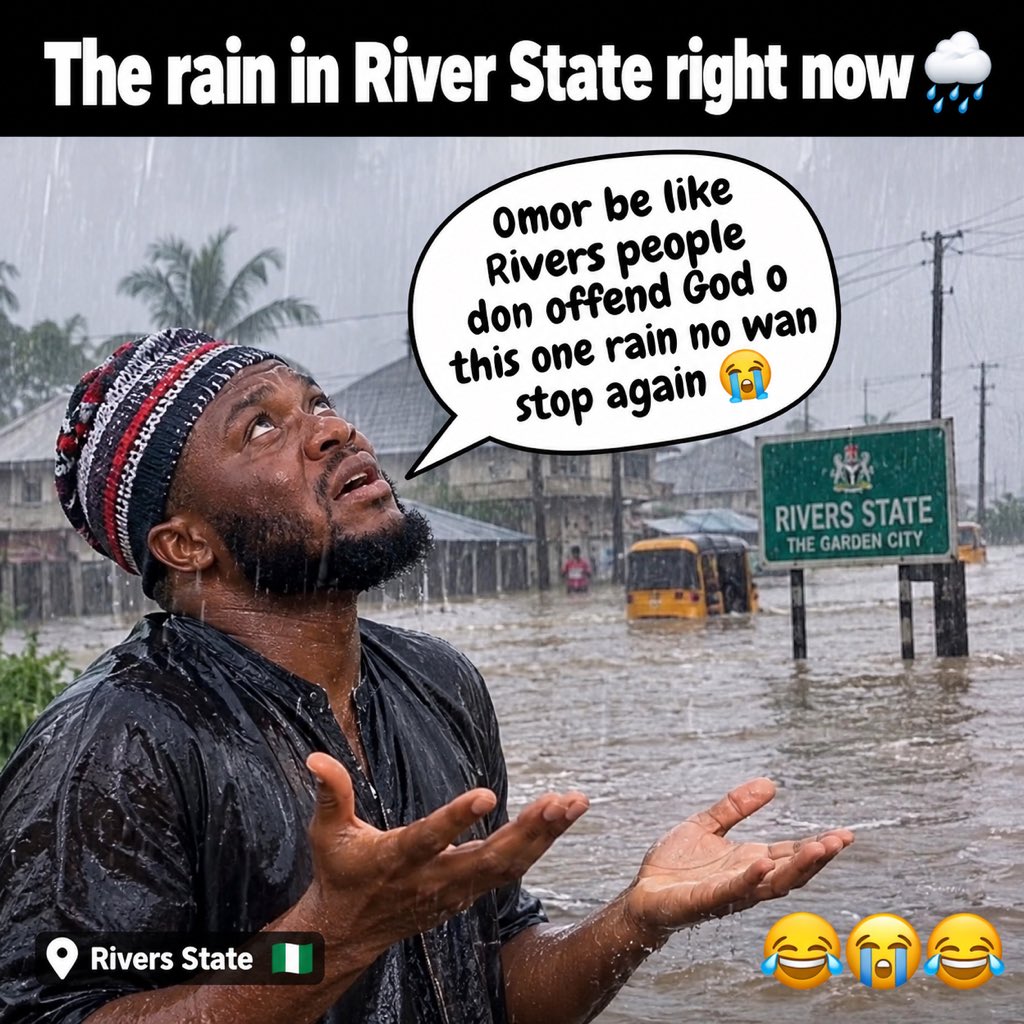 Callme_ktee's tweet photo. 🌧️ This rain no wan gree stop! Abeg, who offended the heavens? 😂

#RiversState #PortHarcourt #NaijaTwitter #NigerianTwitter #Rain #PortHarcourtRain #Nigeria #NaijaCruise https://t.co/1YZOnc7Mm9