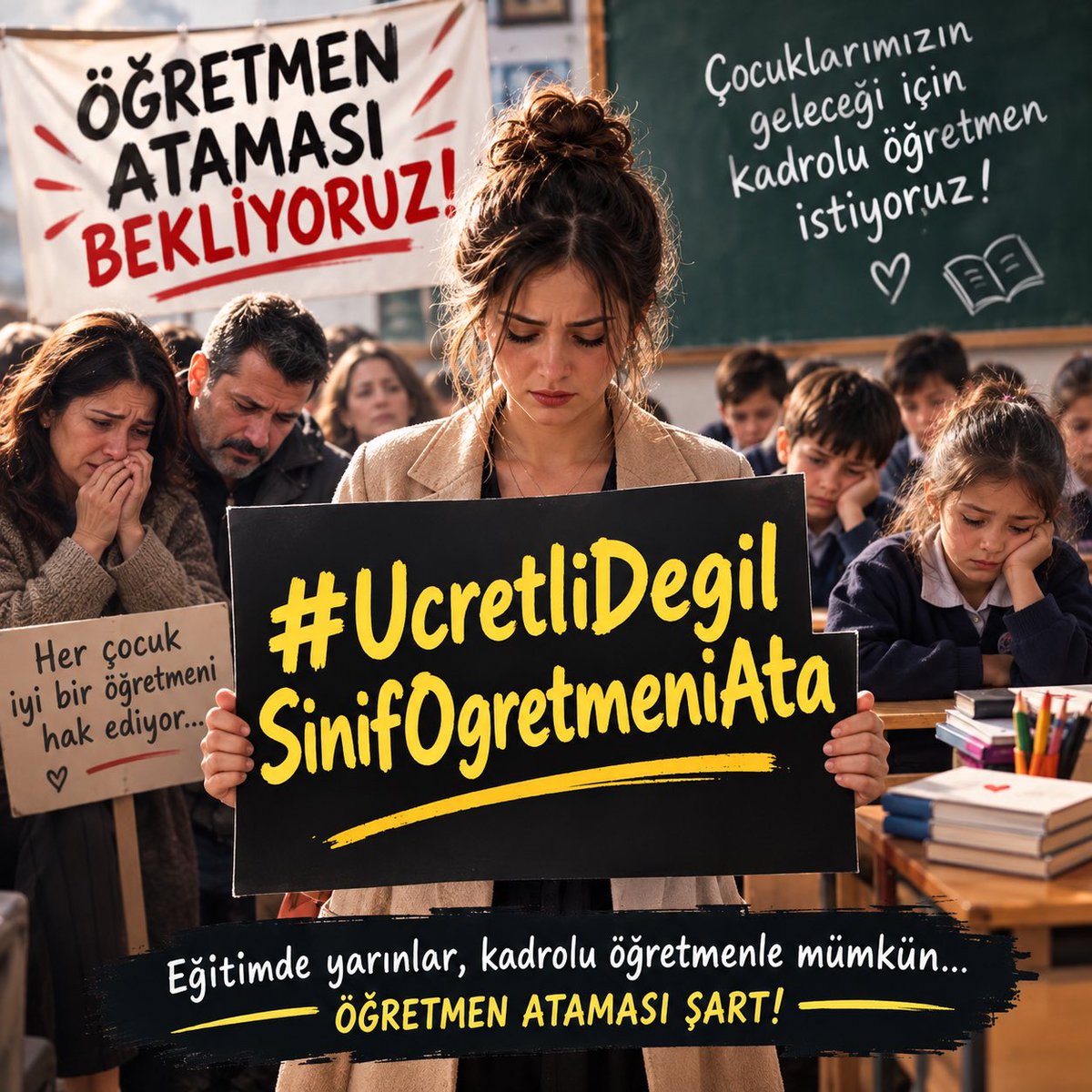 herhangi1bilge's tweet photo. @OnurluOgretmen Geçici tedbirler eğitimdeki kaybı artırıyor. Çocuklarımızın ve mezunların hak ettiği tek şey kadrodur. 23 bin sınıf öğretmeni açığı kapanmalıdır! #UcretliDegilSinifOgretmeniAta @memetsimsek @Yusuf__Tekin @RTErdogan https://t.co/B8VZFEIG6V