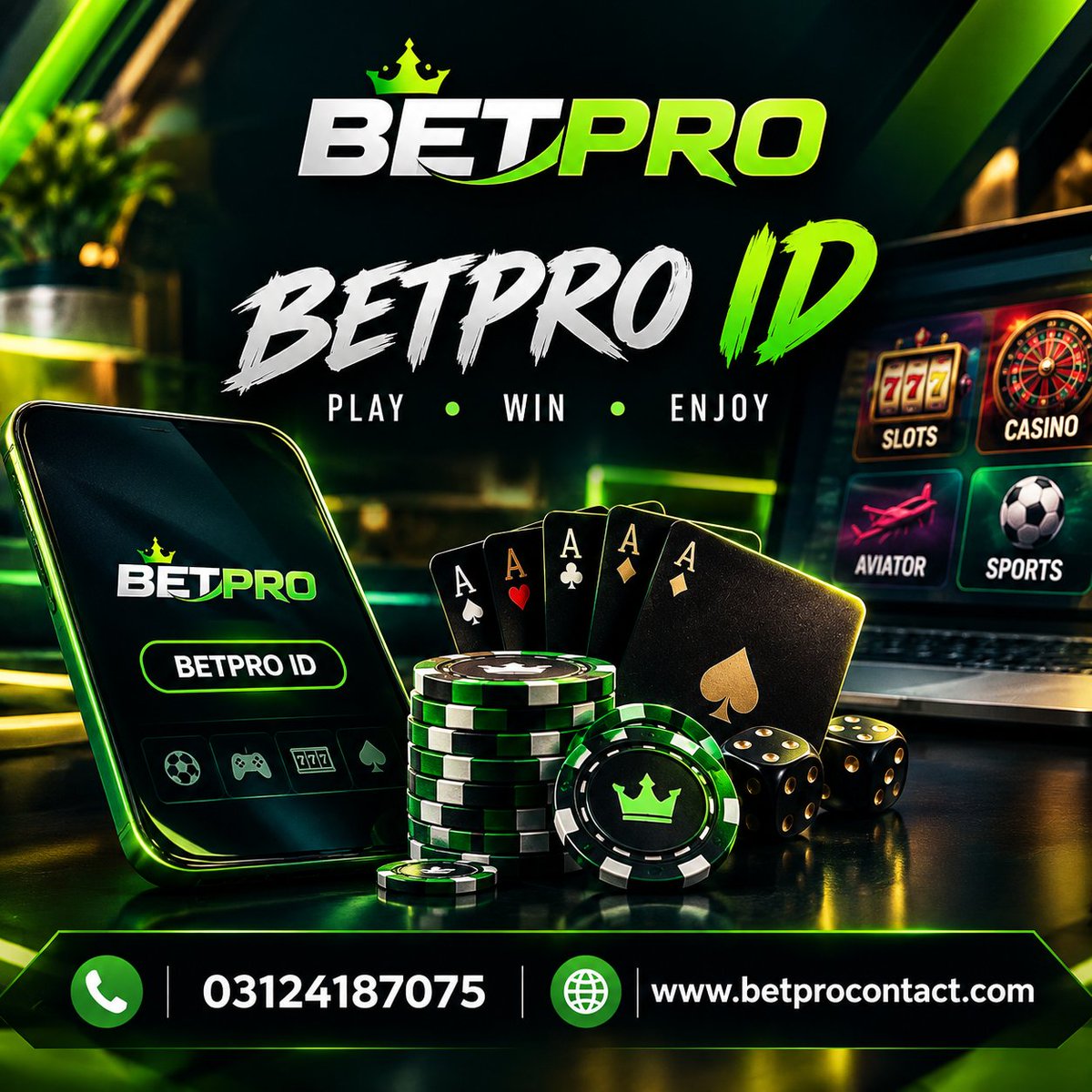 betprocontact's tweet photo. Betpro ID . Endless ways to play.

Step into the BetPro experience and make every move count.

03124187075
https://t.co/nxmKiU0XAJ

#BetPro #BetProID #Gaming #OnlineGaming https://t.co/XtDNu8augd