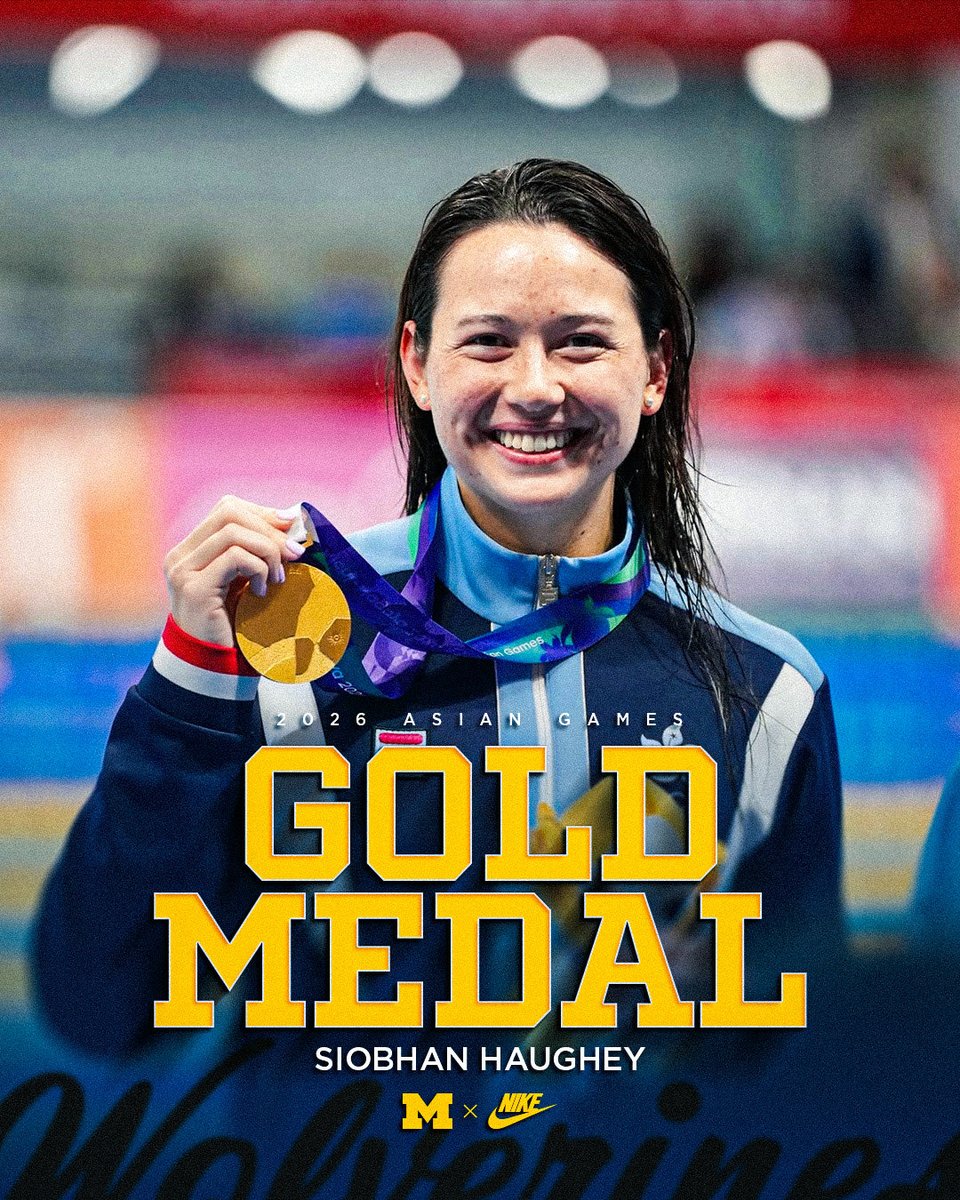 umichswimdive's tweet photo. Michigan alum Siobhan Haughey brings home GOLD 🥇 in the 200m freestyle with a 1:54.96, while current Wolverine Gilaine Ma finishes 5th in 1:59.75 at the 2026 Asian Games!

#GoBlue https://t.co/7SGcsrpqFW