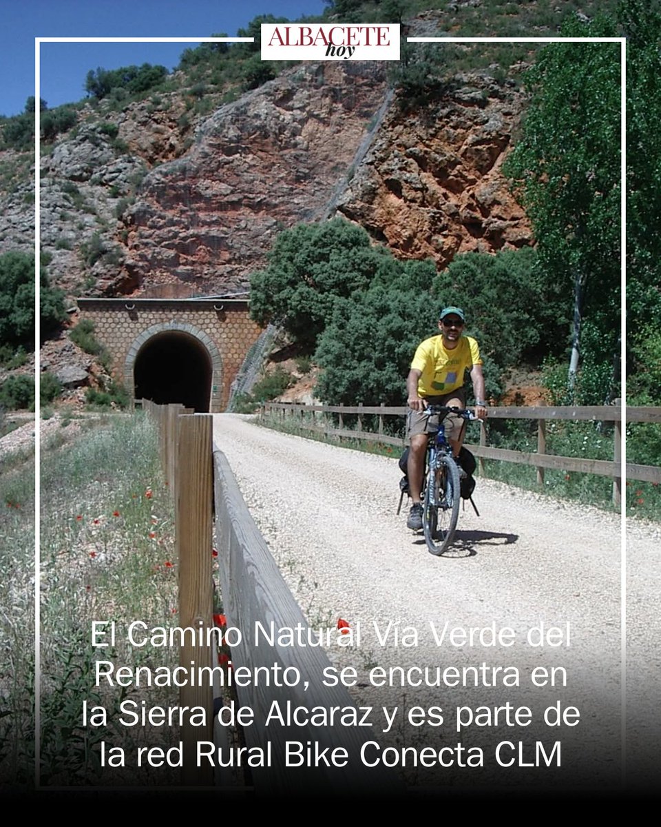 AlbaceteEdOn's tweet photo. 🚴‍♀️ La Vía Verde del Renacimiento, en la Sierra de Alcaraz, se incorpora a Rural Bike Conecta CLM, una red con más de 2.180 kilómetros que une ciudades, medio rural y espacios naturales de Castilla-La Mancha. #Albacete #Cicloturismo https://t.co/lKoYe1J4su https://t.co/6Ye0rpw8Ne