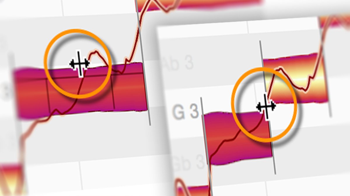 Celemony's tweet photo. 🎵 Split Notes 🎵  For detailed note editing in Melodyne, it can be useful to split a note into multiple smaller parts. See why! 🔗 Read more in our Help Center: https://t.co/CJHBL7Lgti #melodyne #melodyneTraining #vocalproduction #musicproduction https://t.co/Gh5knEqGl2