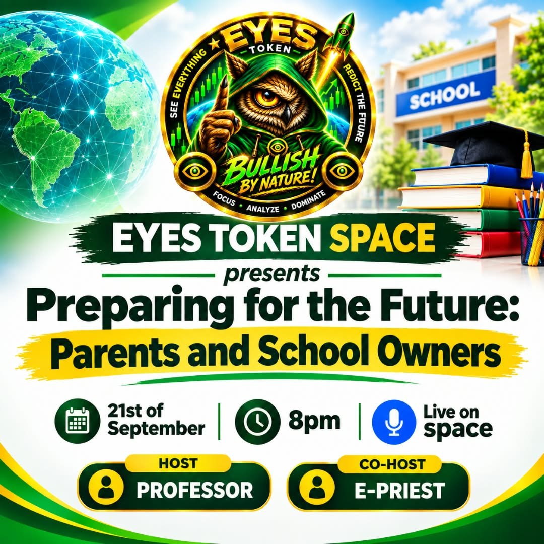 EyesTokenBSC's tweet photo. Part 3: on preparing for the future.
Parents and school owners.
Dont miss it.
Be there.
@AgborMoses34 @onyekwere170867 @Peculia_Richard @DPatient_Bull @Lunchmancreates @LukeGZA https://t.co/S8ZpJ4hwC0