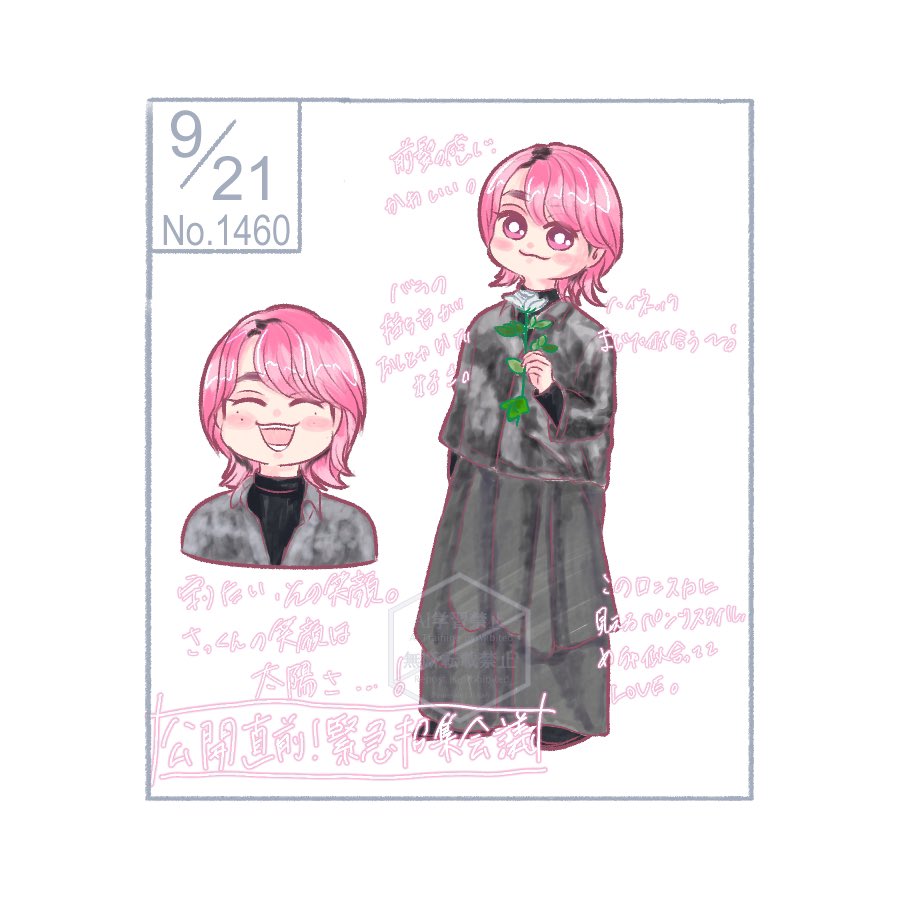 emerald57chan's tweet photo. 昨日のマッチング記者向けイベントのさっくんの衣装も素敵⛄️🩷
#1日1推し描き https://t.co/spJqlCsU5X