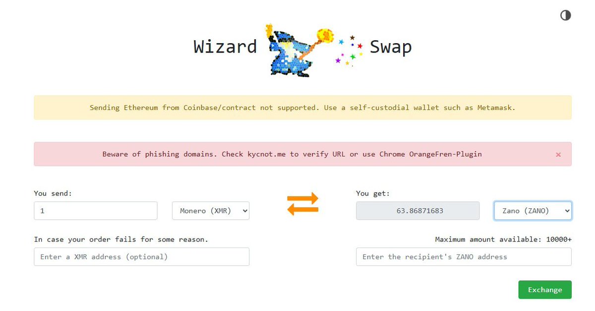 Lil__Kingg's tweet photo. If you’ve been looking for a non-KYC way to get some zano:native, one option worth checking out is WizardSwap.

There’s currently 10K+ ZANO listed, but with demand picking up and zano:native liquidity drying up quickly, that may not last long.

https://t.co/D4nN0mRBMg 

You’re welcome 😏