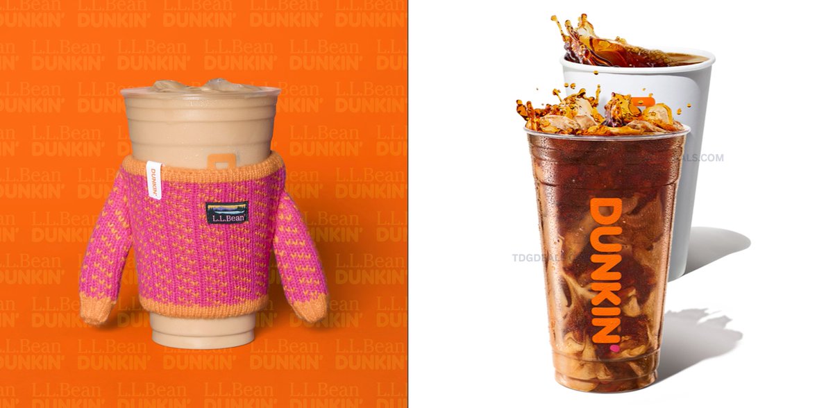 thedealsguy_'s tweet photo. FREE DUNKIN’ COFFEE + L.L.BEAN COLLAB ☕🚨

Tomorrow, Sept. 22, Dunkin’ x L.L.Bean kicks off with a FREE limited-edition cup sleeve with any hot or iced coffee.

Then on Sept. 29, Rewards members get a FREE medium coffee with any purchase + the collab drops at 10 AM ET.

Limited supply for the sleeve so be ready!