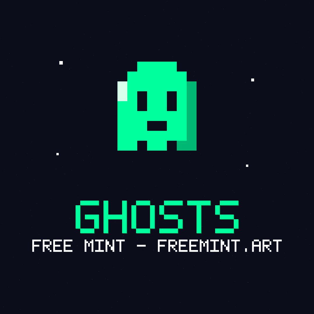 FreeMintArt's tweet photo. 👻 Pixel Ghosts = drop 001 on @FreeMintArt https://t.co/fGGBazJaF9