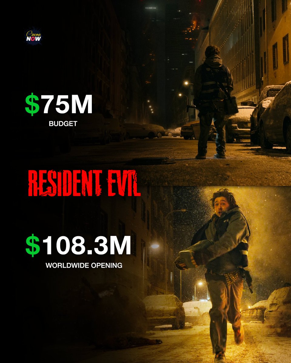 CinemaaNow's tweet photo. ‘RESIDENT EVIL’ is off to an impressive start. https://t.co/SUtclG0ckE