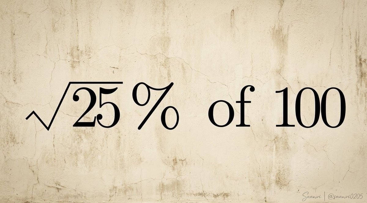 saanvi0205's tweet photo. A square root and a percentage together can make this look more complicated than it is.

Breaking the expression into smaller parts makes the calculation much easier to follow. 👇 https://t.co/CYFRZbpt18