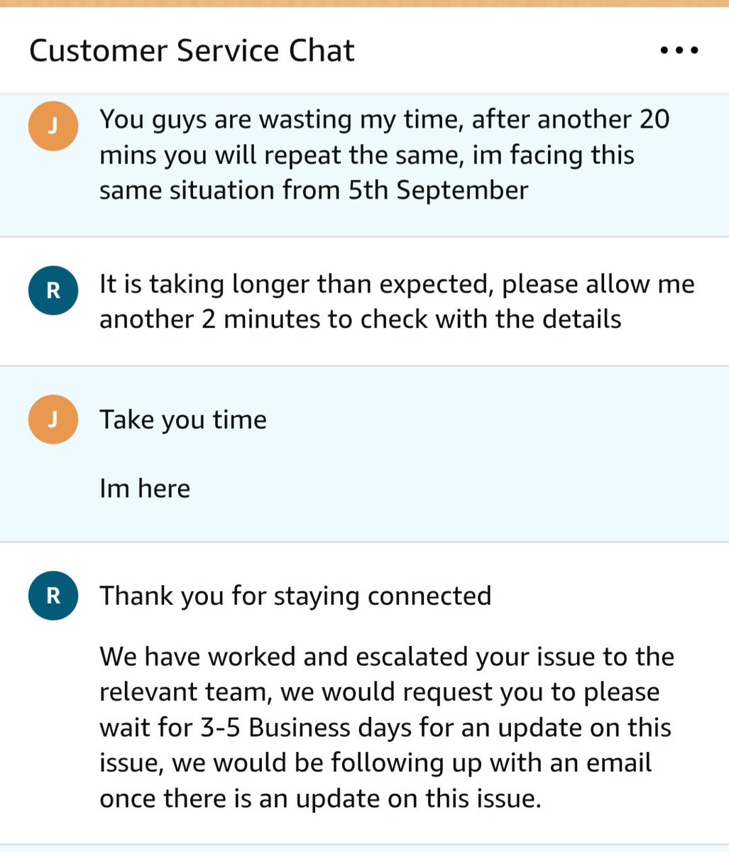 Bee_Lees's tweet photo. @AmazonHelp @amazonIN @AmazonFresh @amazonIN @AmazonHelp @AmazonFresh  you guys have any shame? Another 3-5 days? Are you paying my money with intrest? Or you guys are doing fraud ? https://t.co/kARFhxOxwX