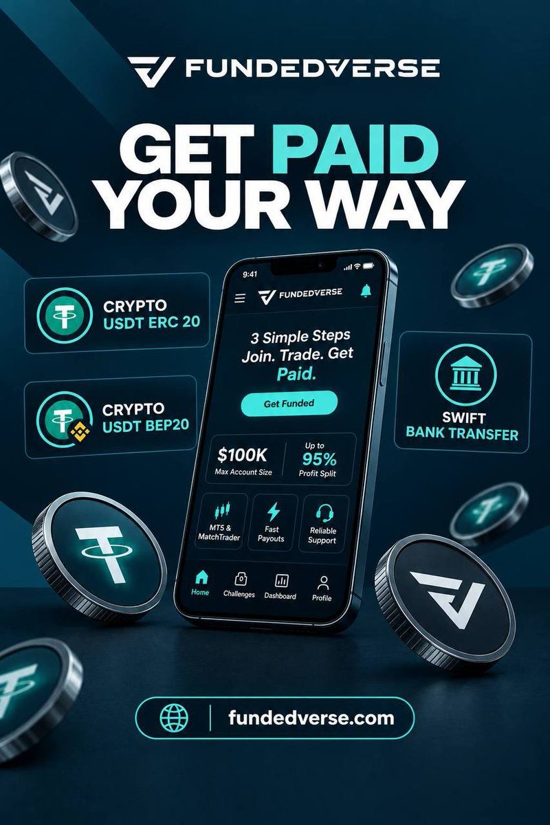 umarweb_3's tweet photo. FundedVerse, you can choose your preferred payout method. 💙

Trade your way, hit your targets, and get paid your way. 💰

Up to 95% profit split | Up to $100K funding

👉 Get funded today: https://t.co/0UCDkUqW6d https://t.co/iwcck9HzAh