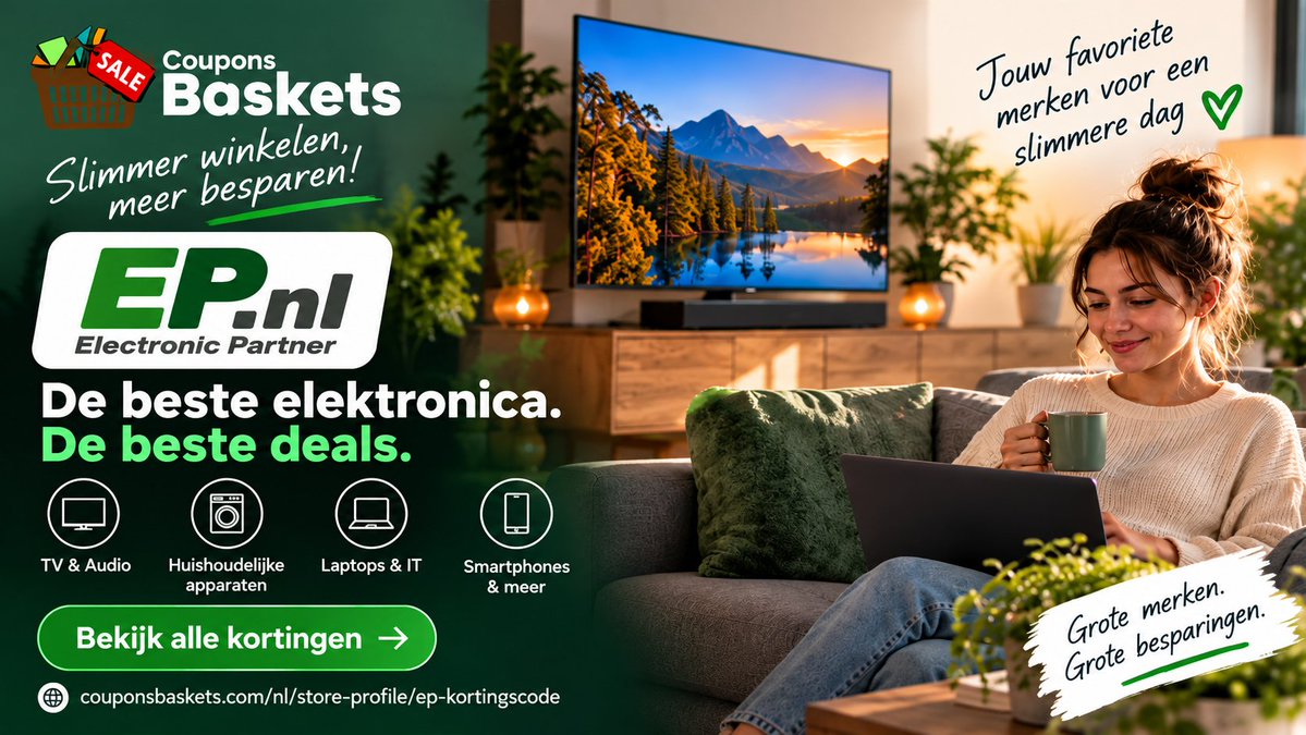 couponsbaskets's tweet photo. Slimmer winkelen, meer besparen! 🛍️

Ontdek de nieuwste https://t.co/ESug8UF3lJ deals en kortingscodes voor elektronica, TV &amp; Audio, laptops, huishoudelijke apparaten en smartphones.

Bekijk de actuele deals via CouponsBaskets 👇
👉 https://t.co/Pnt2hs73wq

#EPnl #Kortingscode https://t.co/JhdccIA5vg