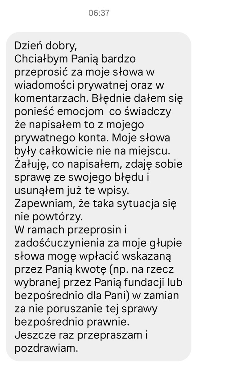 AGozdyra's tweet photo. Krótka historia o tym, żeby trzymać emocje na wodzy.
Dziś w nocy dostałam skrajnie obrzydliwą wiadomość, której autor zamieścił dodatkowo obraźliwy komentarz pod moim wpisem. Dalej sprawy potoczyły się szybko. Dobrze, że p. Janka naszła refleksja. Fundacja Zwierzęca Polana ma dodatkowy tysiąc zł.