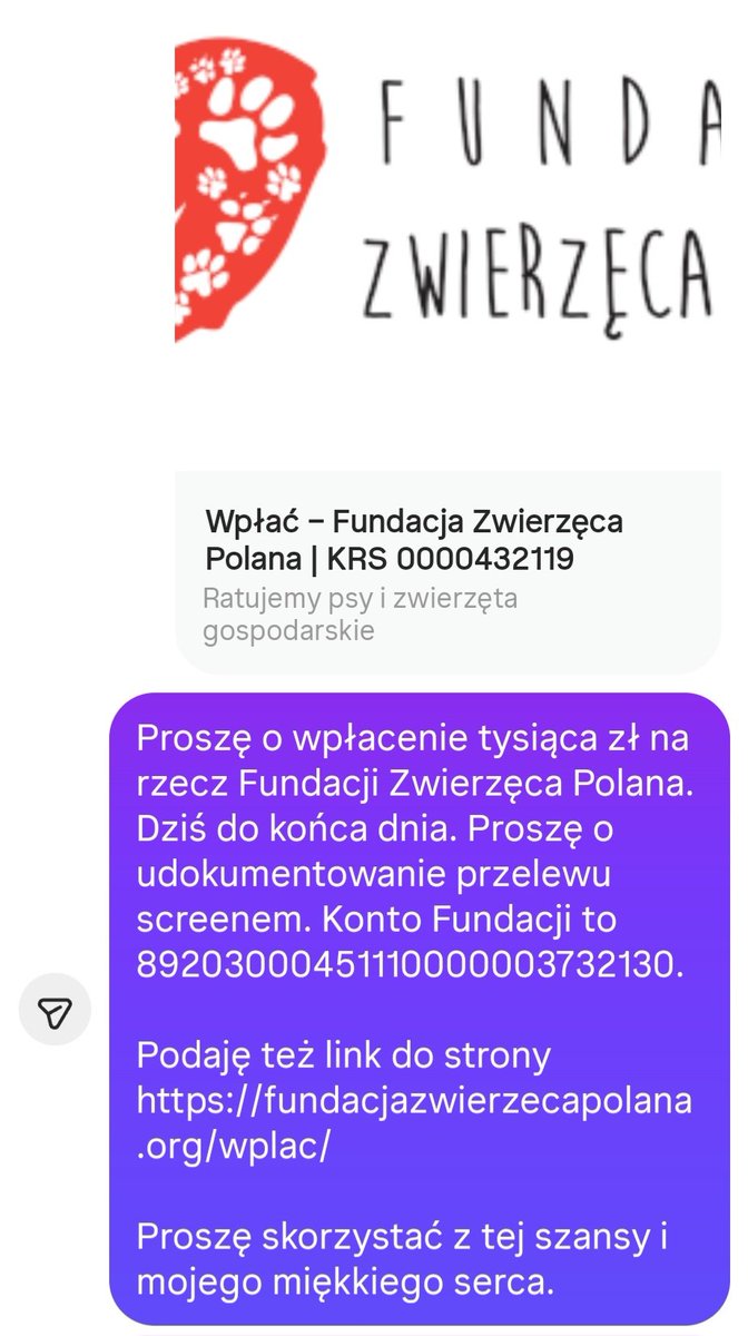 AGozdyra's tweet photo. Krótka historia o tym, żeby trzymać emocje na wodzy.
Dziś w nocy dostałam skrajnie obrzydliwą wiadomość, której autor zamieścił dodatkowo obraźliwy komentarz pod moim wpisem. Dalej sprawy potoczyły się szybko. Dobrze, że p. Janka naszła refleksja. Fundacja Zwierzęca Polana ma dodatkowy tysiąc zł.
