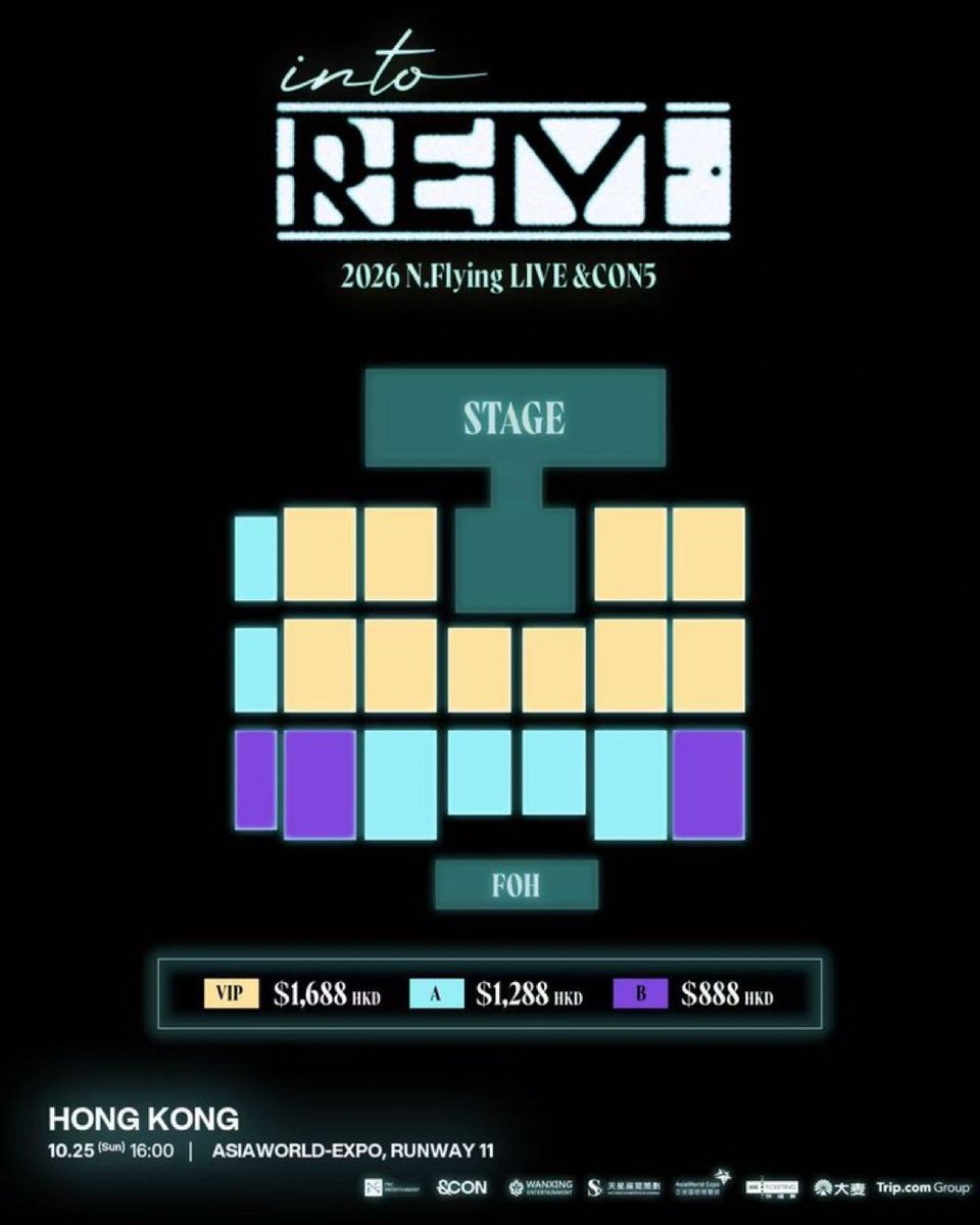 Ticket_MasterK's tweet photo. WTS/LFB

2026 N.Flying LIVE ‘&amp;CON5 : into REM’ IN HONG KONG

📅 OCT 25 2026, 4PM
📍ASIAWORLD-EXPO, RUNWAY 11

VIP (HKD $1,688)
A ($1,288 )
B ($888)
✔️ OPEN FOR ASSISTANCE 
🌎 GLOBAL FANS 
📥DM

#NFlying #엔플라잉 #엔콘 #into_REM https://t.co/GVeHNaGyRt
