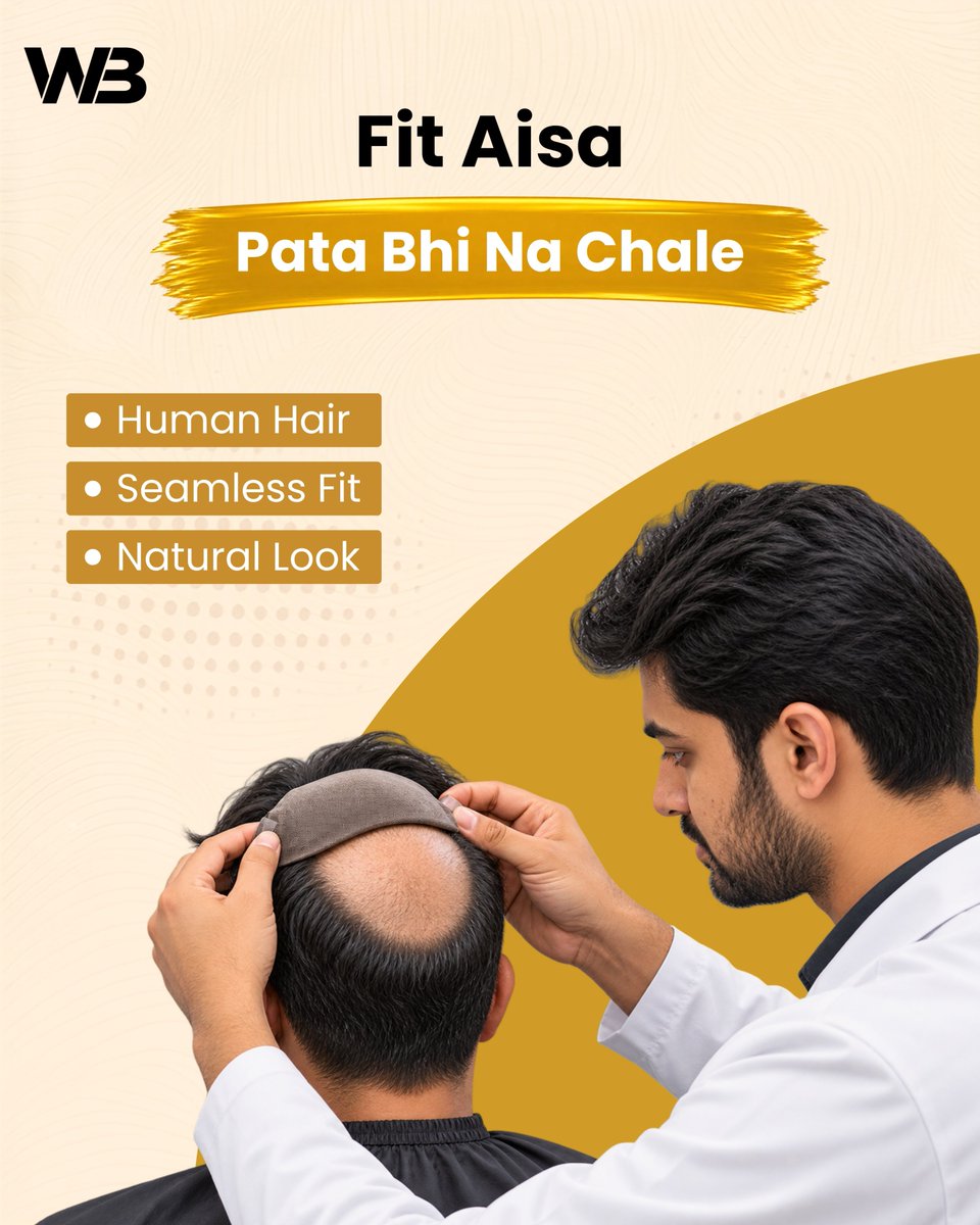 WigBoutiqueOff's tweet photo. Fit aisa, pata bhi na chale. Human hair, seamless fit, natural look.

#HairPatchForMen #SeamlessFit https://t.co/BXriTMlAvi
