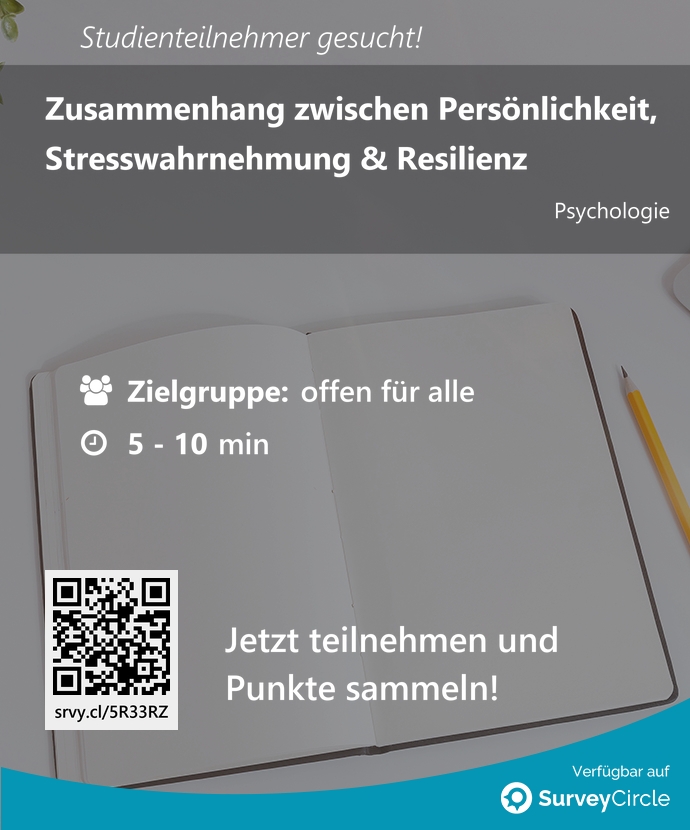 SurveyCircle's tweet photo. Teilnehmer gesucht für top-platzierte Online-Studie:

"Zusammenhang zwischen Persönlichkeit, Stresswahrnehmung &amp; Resilienz" via @SurveyCircle

#persönlichkeit #stress #resilienz #neurotizismus #stresssymptome #umfrage #surveycircle https://t.co/W6DeTsJ3NR