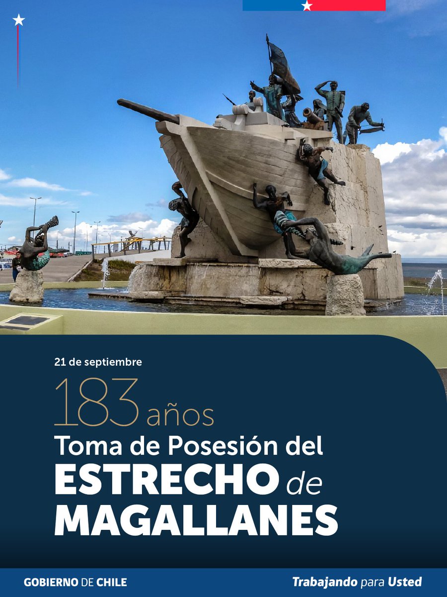 Minrel_Chile's tweet photo. Hoy, Chile conmemora 183 años de la expedición de la Goleta Ancud al Estrecho de Magallanes. Su llegada y el izamiento de la bandera nacional fueron fundamentales para consolidar la soberanía de nuestro país en uno de los pasos más estratégicos del mundo. 🇨🇱 https://t.co/wrCnD4OL8F