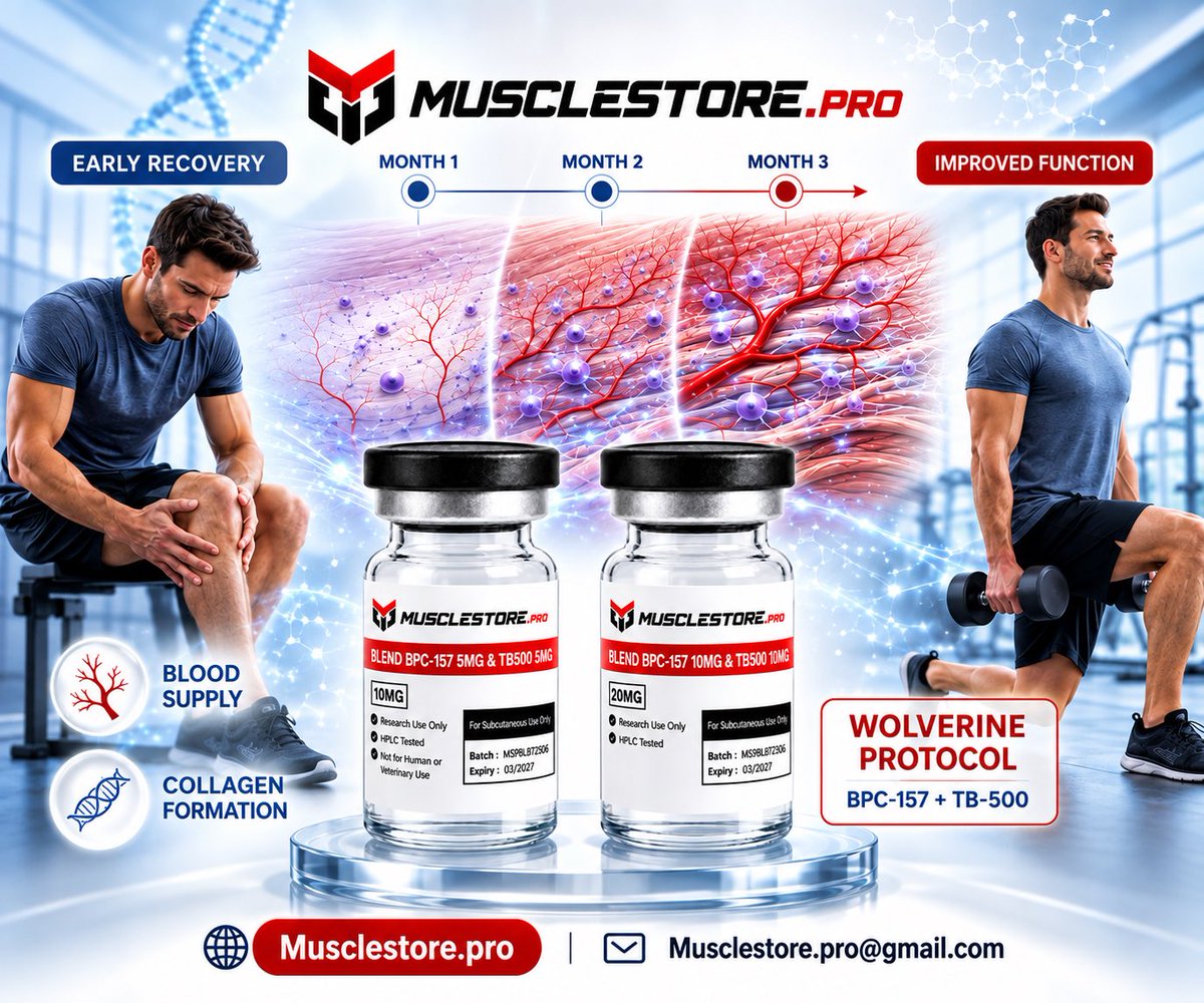 MusclestorePro's tweet photo. Recovery & Performance Support πͺπ§¬
Wolverine Stack
π Website: https://t.co/gV44yCSkvu
π§ Email: Musclestore.pro@gmail.com
#MusclestorePro #BPC157 #TB500 #Peptides #RecoverySupport #Usa #FitnessRecovery #SportsRecovery #Bodybuilding https://t.co/4i0So9AuyR