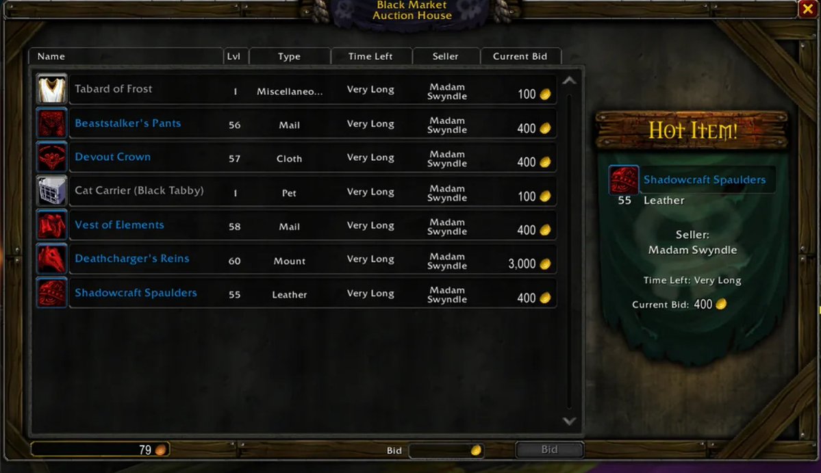 Shobektv's tweet photo. Black Market Auction house  IS IN WOW FOREVER👀 https://t.co/ZIcHAV32IA